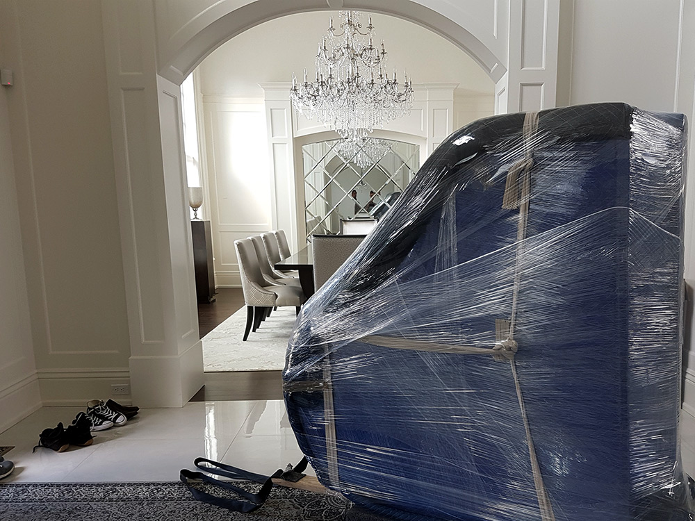 Piano wrapped for move